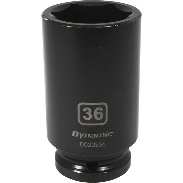 3/4" Drive Deep Socket, Black Phosphate, Tools 3/4" Drive 6 Point Metric, 36mm Deep Length